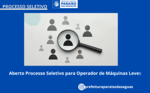 Imagem de compartilhamento para o artigo Candidatos podem se inscrever até dia 13 de março em processo seletivo de Paraíso das Águas da MS Todo dia